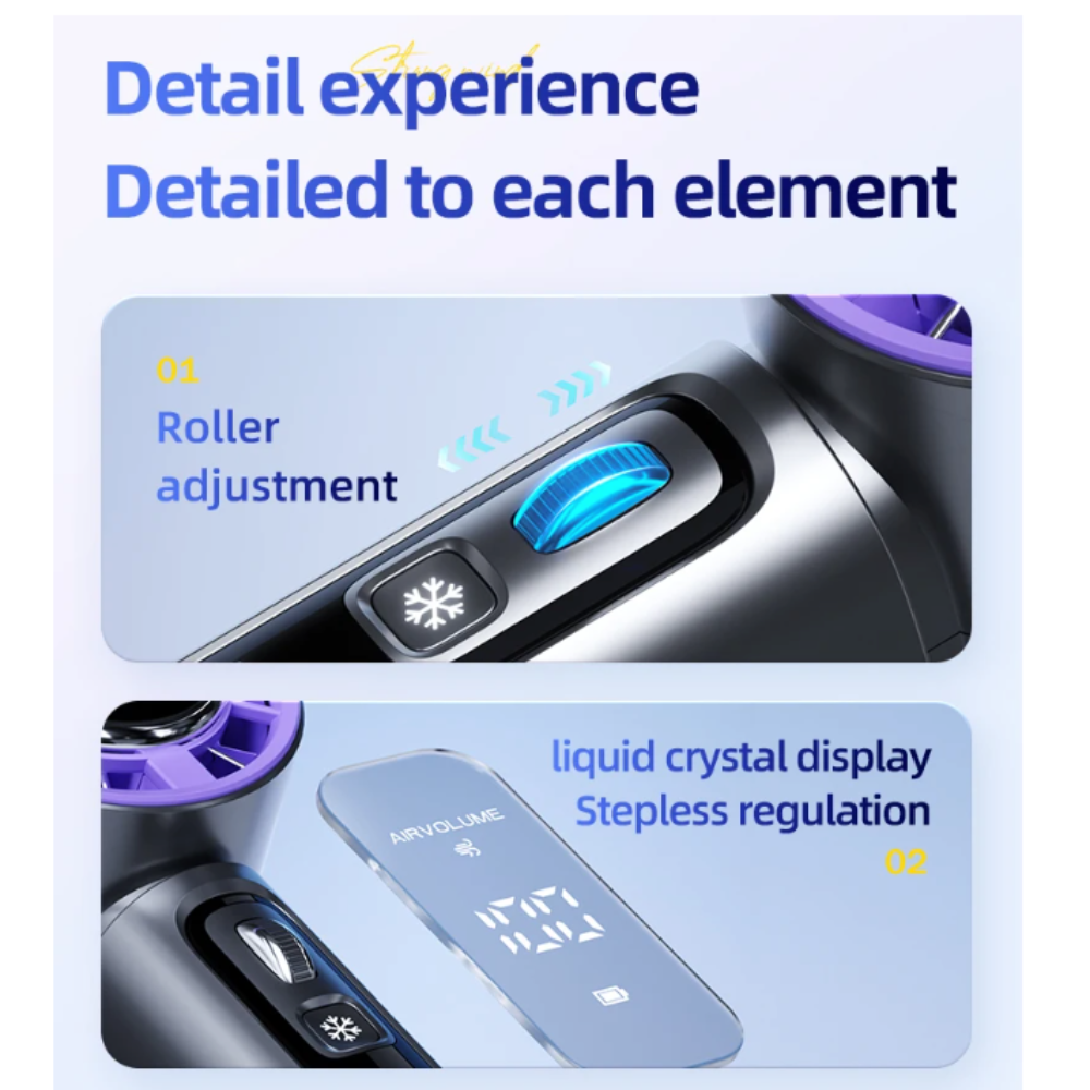 Powerful LED Handheld Bladeless Fan