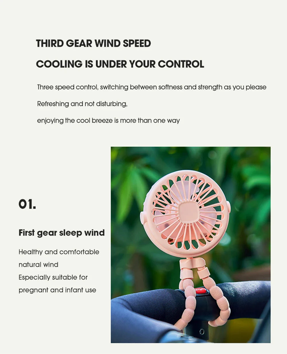Portable Oscillating Pram Mini Fan Mini