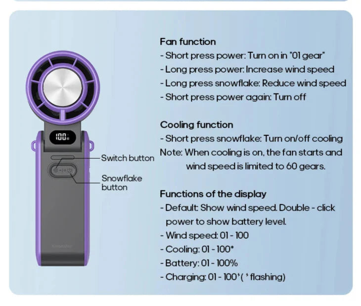 Foldable & Portable Mini Rechargeable Cooling Handheld Fan