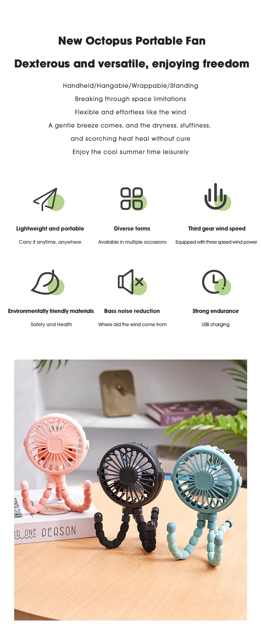 Portable Oscillating Pram Mini Fan Mini